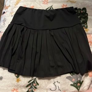 Plain Black Pleaded Athletic Skirt